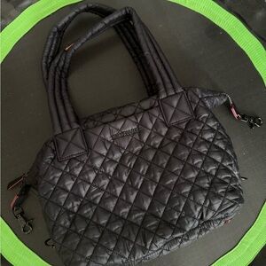 MZ Wallace Black Medium Sutton Deluxe Quilted Nylon Tote— Like New